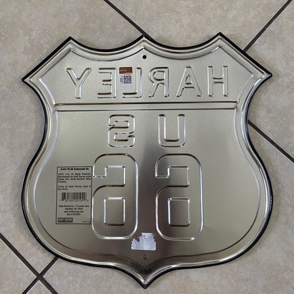 Harley Davidson Tin Route 66 Sign - Picture 2 of 3